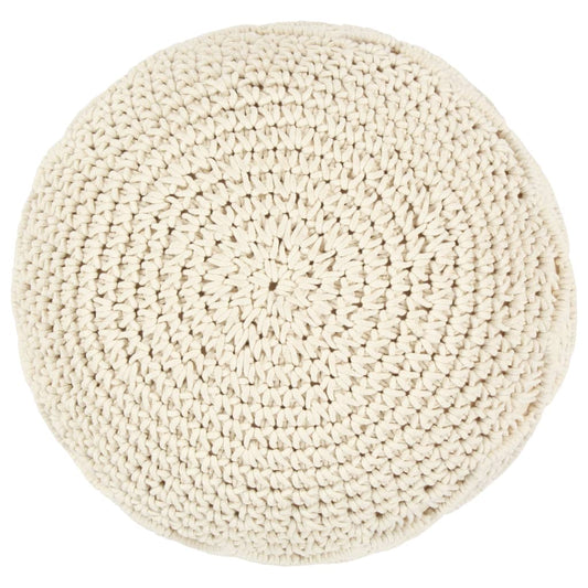 Pouf Lavorato a Mano in Macramé 45x30 cm in Cotone - homemem39