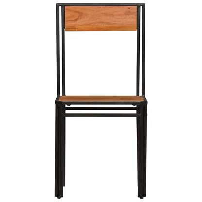 Sedie da Pranzo 4 pz in Legno Massello di Acacia
