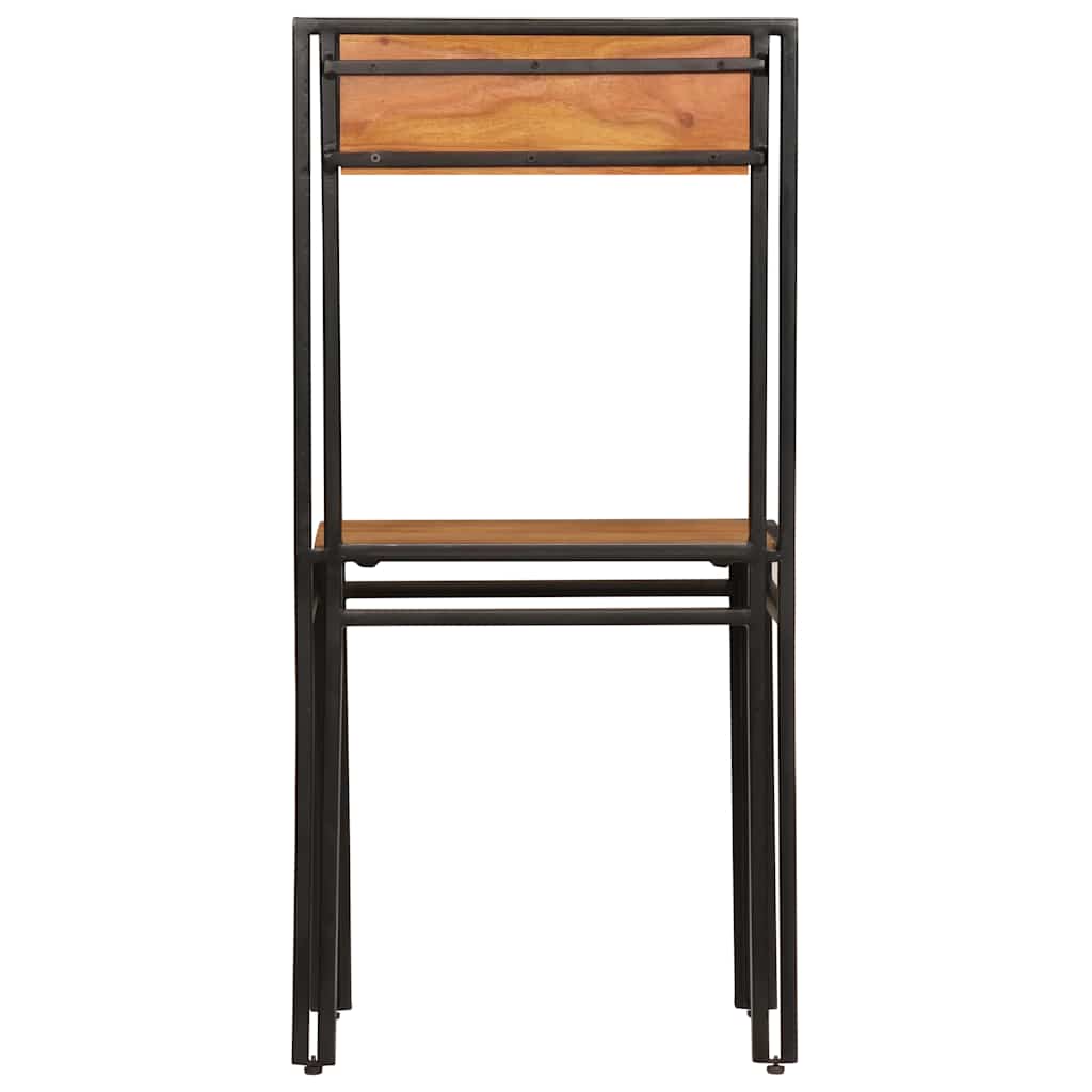 Sedie da Pranzo 4 pz in Legno Massello di Acacia