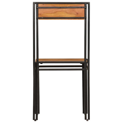 Sedie da Pranzo 4 pz in Legno Massello di Acacia