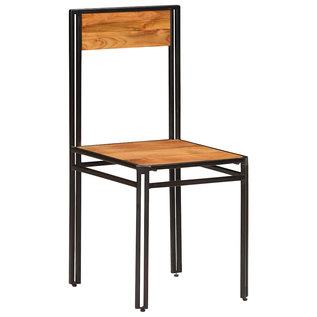Sedie da Pranzo 6 pz in Legno Massello di Acacia