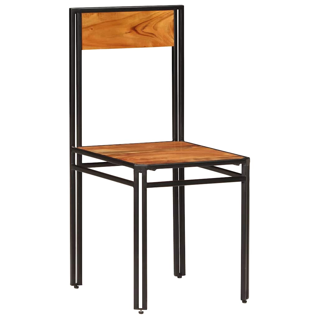 Sedie da Pranzo 6 pz in Legno Massello di Acacia