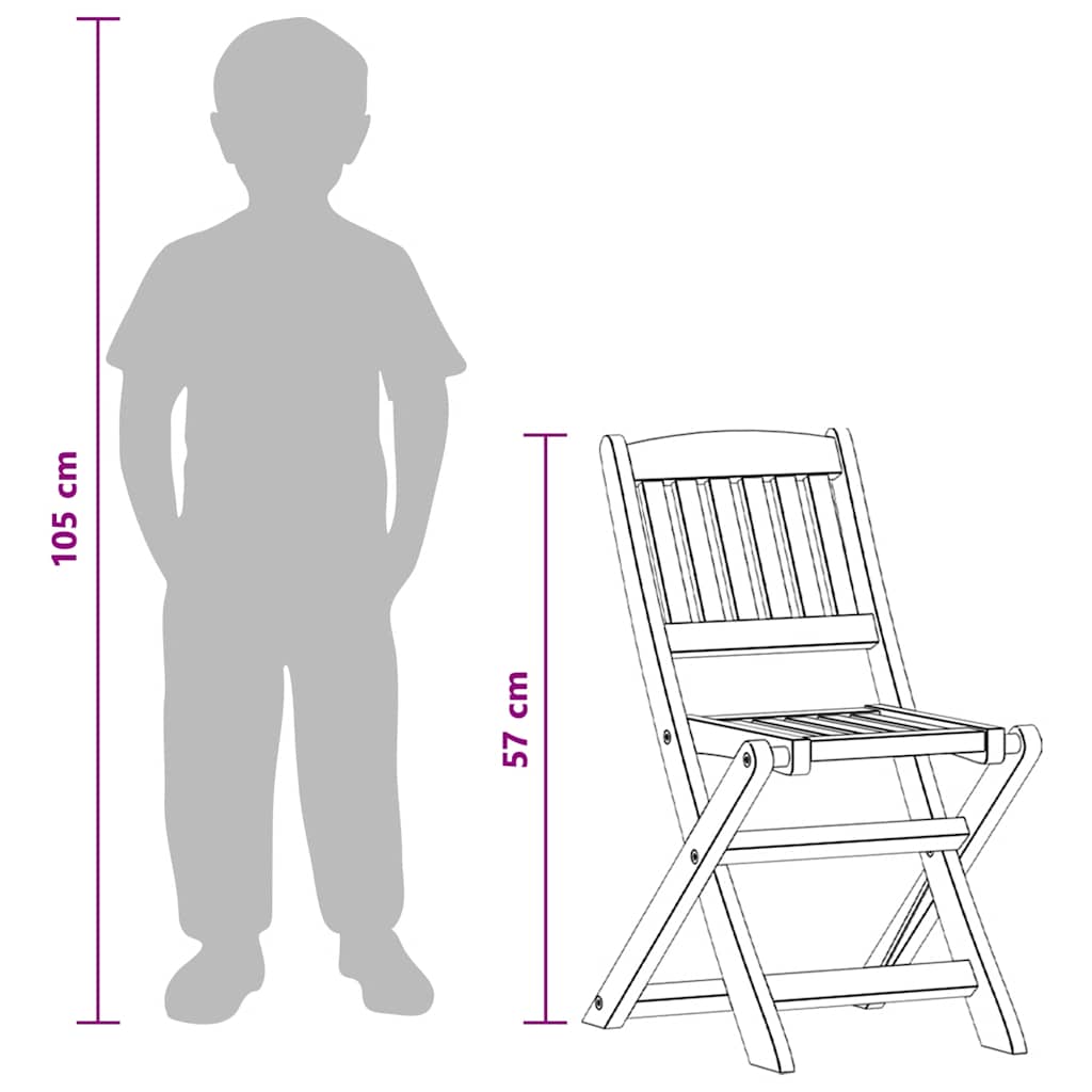 Sedie da Pranzo per Bambini 2 pz in Legno Massello di Eucalipto