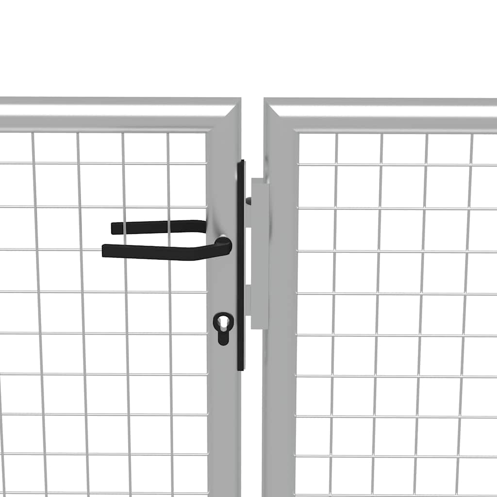 Cancello da Giardino in Acciaio Zincato 400x100 cm Argento | homemem39