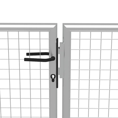 Cancello da Giardino in Acciaio Zincato 400x100 cm Argento | homemem39