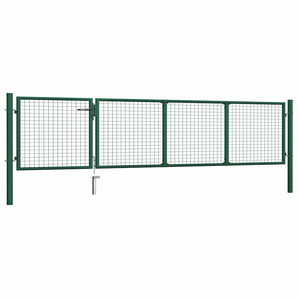 Cancello da Giardino in Acciaio 350x75 cm Verde | homemem39