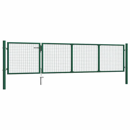Cancello da Giardino in Acciaio 350x75 cm Verde | homemem39