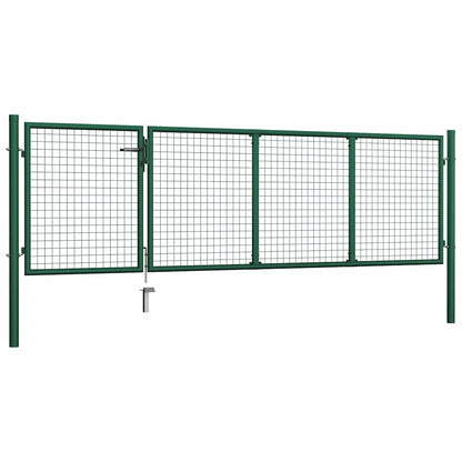 Cancello da Giardino in Acciaio 350x100 cm Verde | homemem39