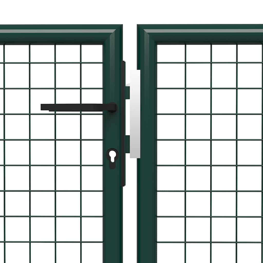Cancello da Giardino in Acciaio 400x75 cm Verde | homemem39