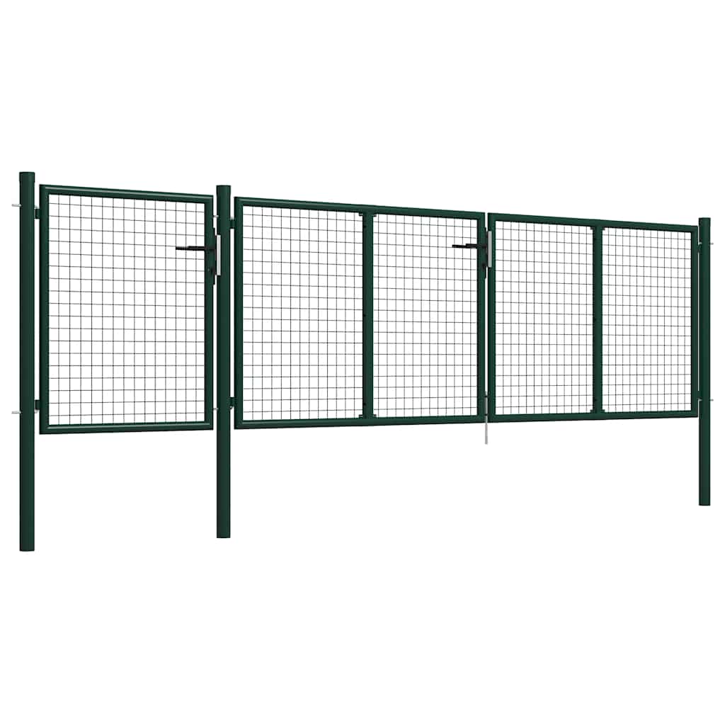 Cancello da Giardino in Acciaio 400x100 cm Verde | homemem39