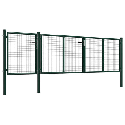 Cancello da Giardino in Acciaio 400x100 cm Verde | homemem39