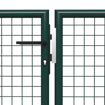 Cancello da Giardino in Acciaio 400x100 cm Verde | homemem39