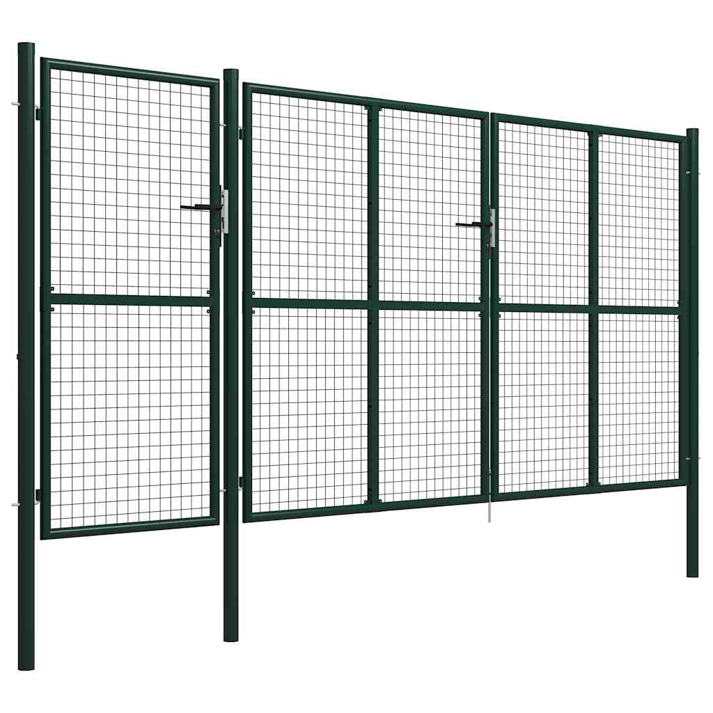 Cancello da Giardino in Acciaio 400x150 cm Verde | homemem39