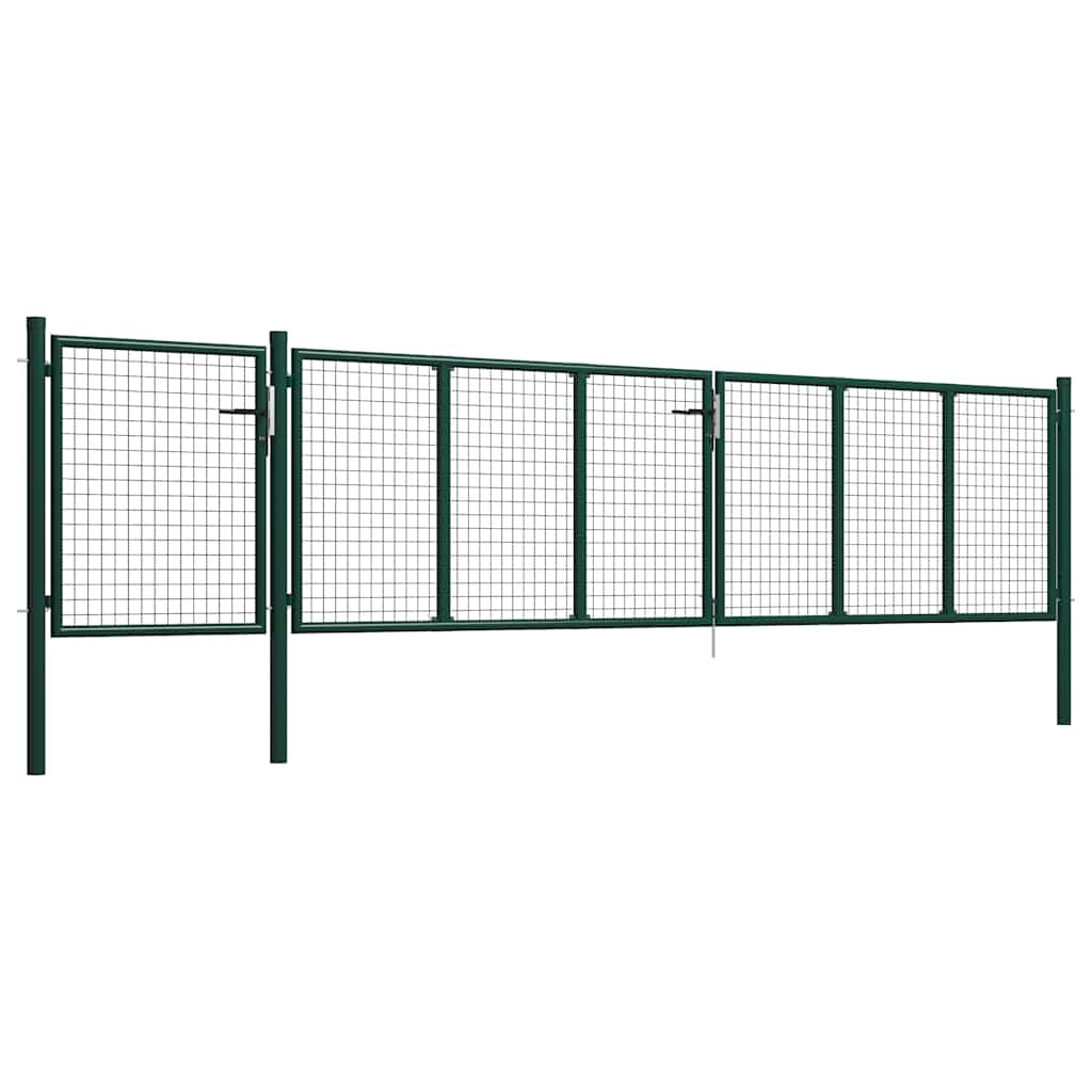Cancello da Giardino in Acciaio 500x75 cm Verde | homemem39
