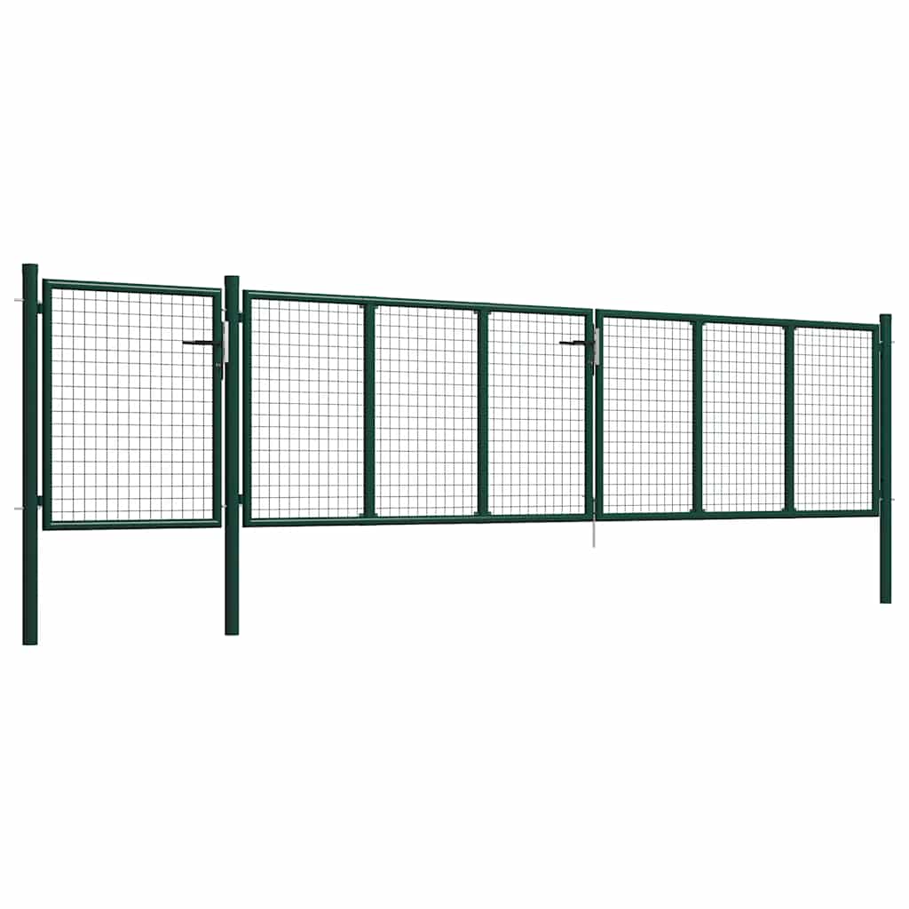 Cancello da Giardino in Acciaio 500x100 cm Verde | homemem39