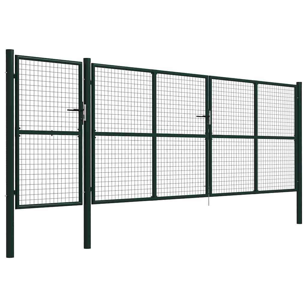Cancello da Giardino in Acciaio 500x150 cm Verde | homemem39