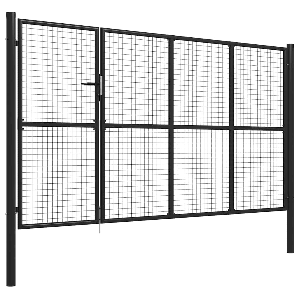 Cancello da Giardino in Acciaio 350x150 cm Antracite | homemem39