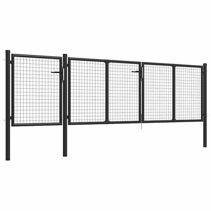 Cancello da Giardino in Acciaio 400x75 cm Antracite | homemem39