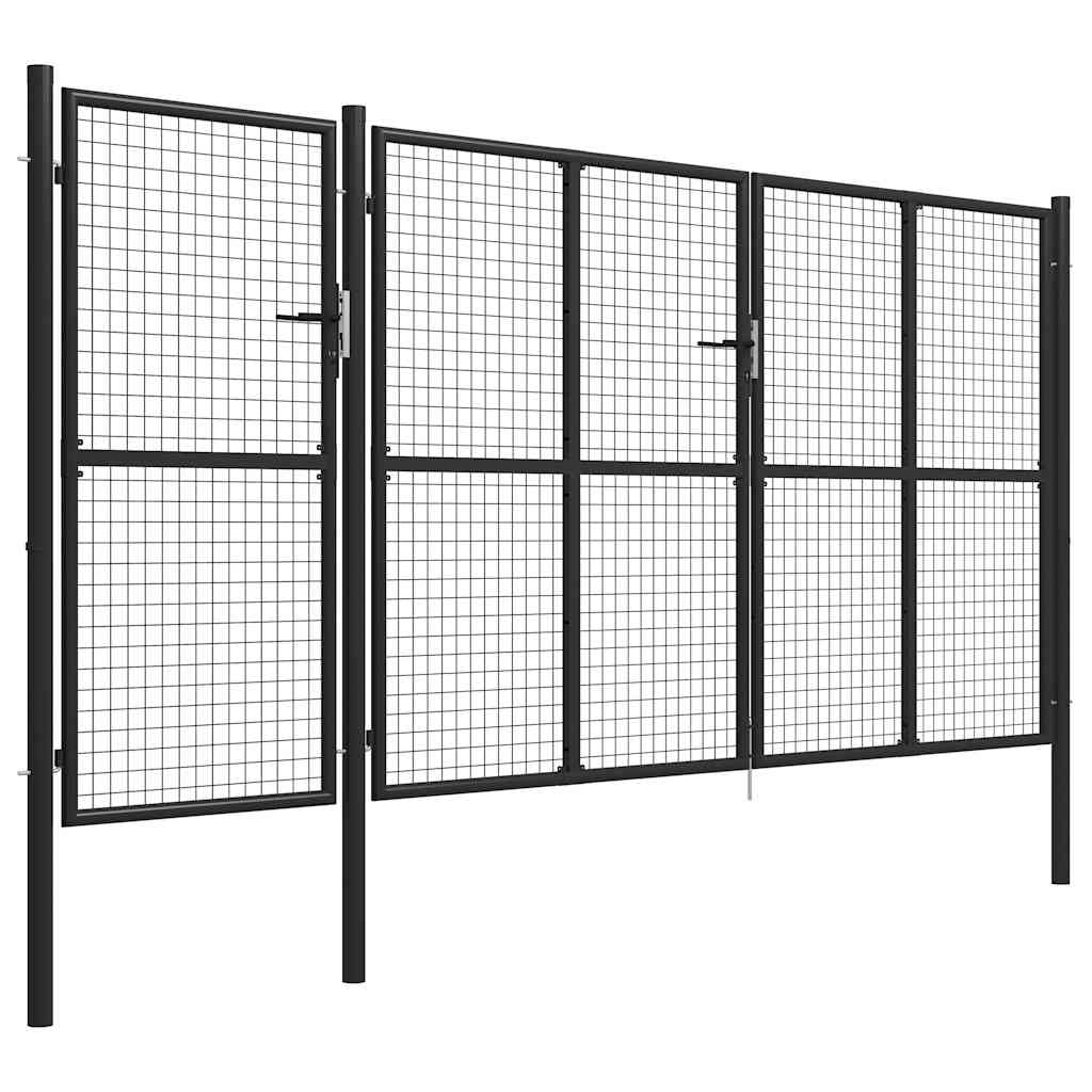 Cancello da Giardino in Acciaio 400x150 cm Antracite | homemem39
