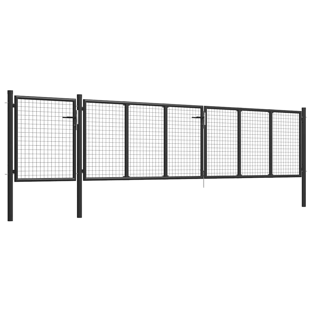 Cancello da Giardino in Acciaio 500x75 cm Antracite | homemem39