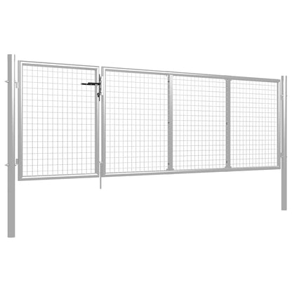 Cancello da Giardino in Acciaio 350x75 cm Argento | homemem39