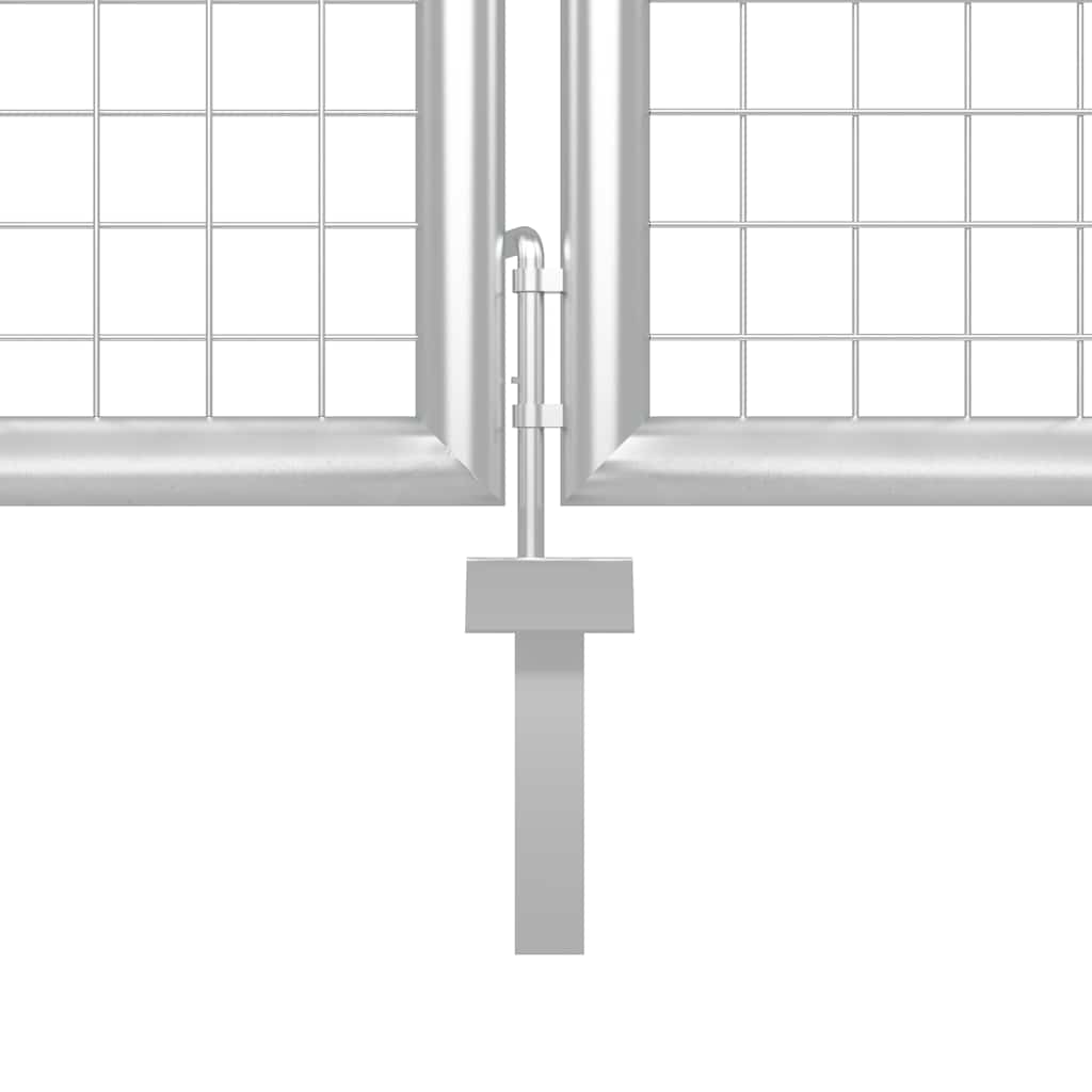 Cancello da Giardino in Acciaio 350x100 cm Argento | homemem39
