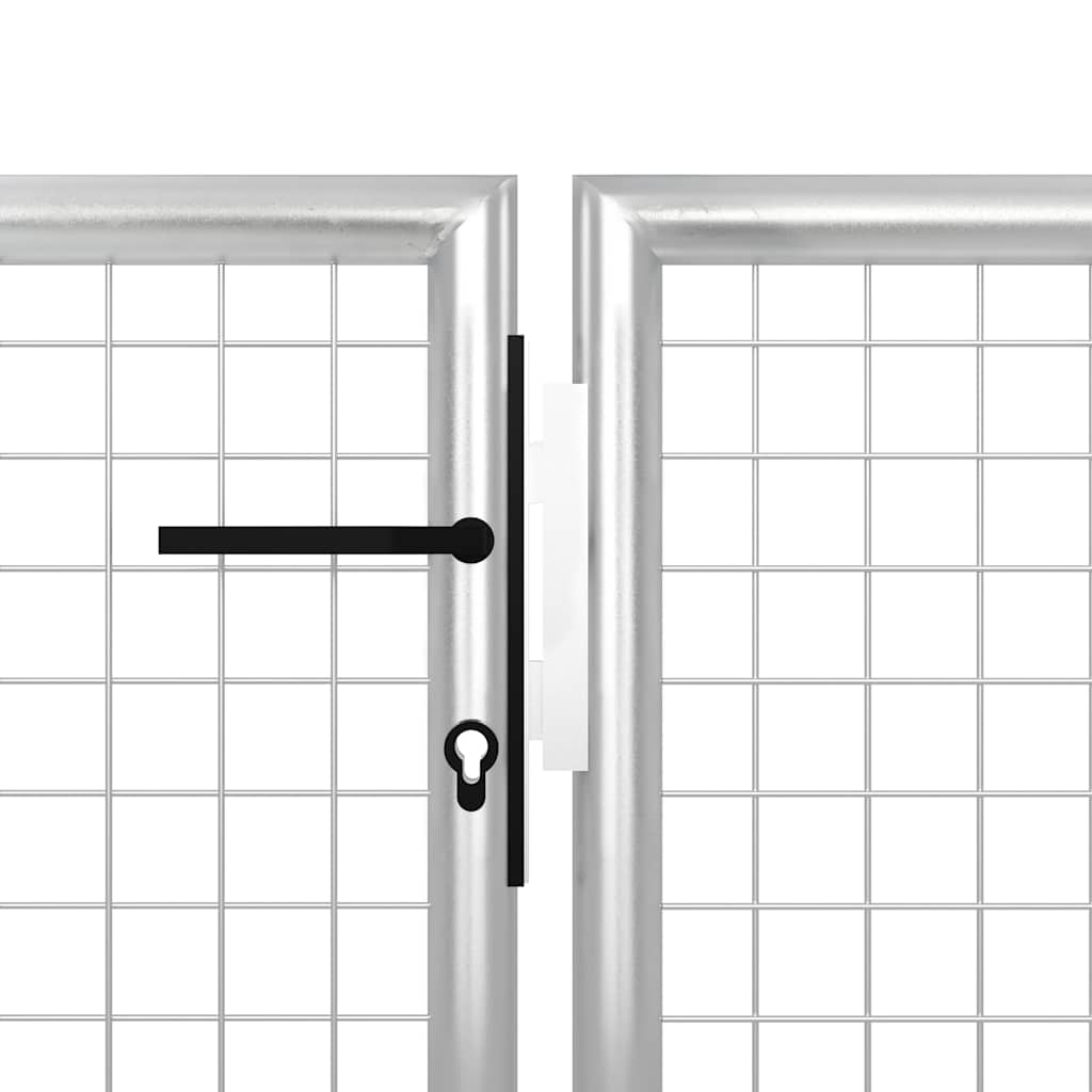 Cancello da Giardino in Acciaio 400x75 cm Argento | homemem39