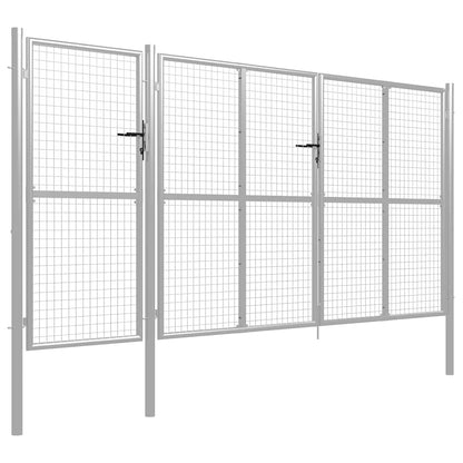 Cancello da Giardino in Acciaio 400x150 cm Argento | homemem39