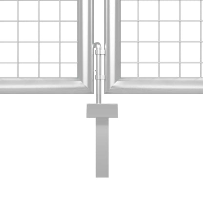 Cancello da Giardino in Acciaio 400x150 cm Argento | homemem39