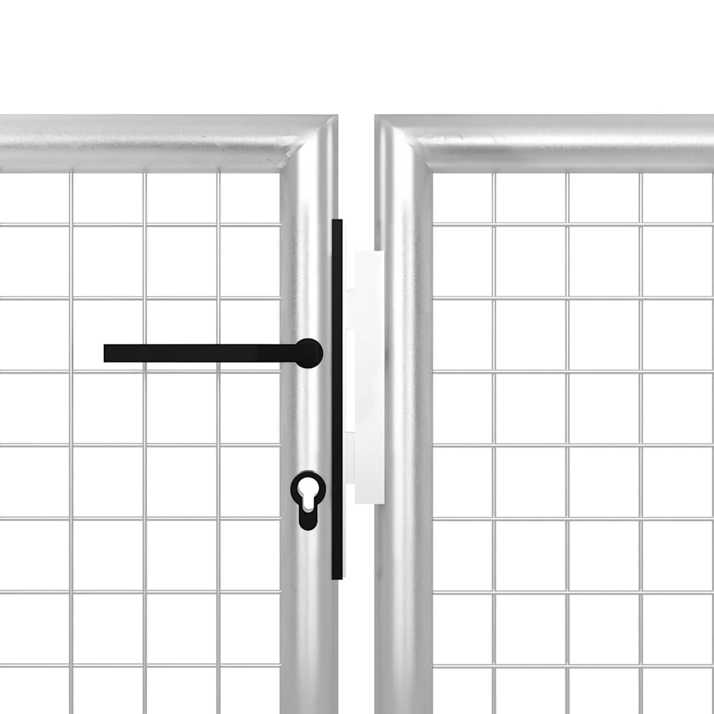 Cancello da Giardino in Acciaio 500x75 cm Argento | homemem39