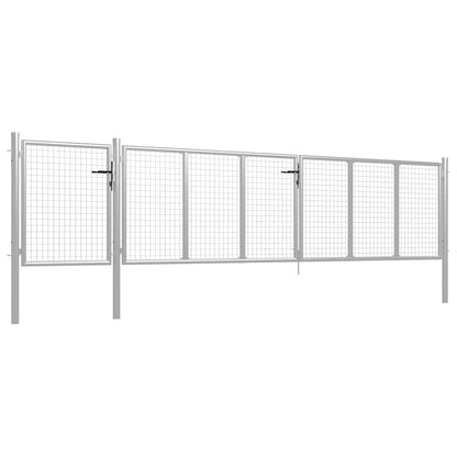 Cancello da Giardino in Acciaio 500x100 cm Argento | homemem39