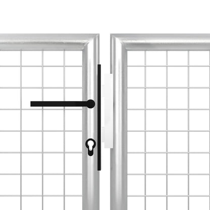 Cancello da Giardino in Acciaio 500x100 cm Argento | homemem39
