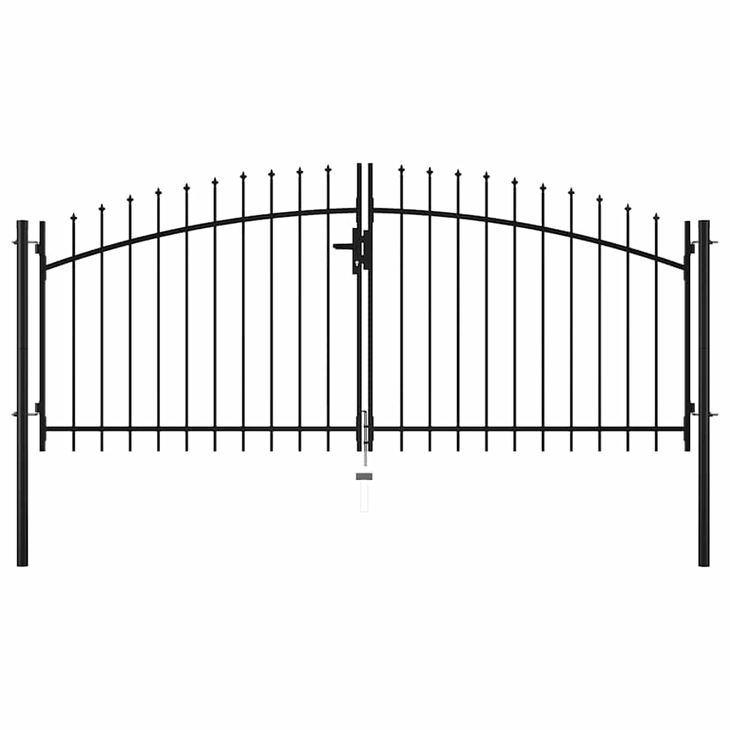 Cancello per recinzione a doppia porta Woerden con punta a lancia 299,5x149,5 cm | homemem39