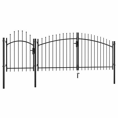 Cancello da Giardino Woerden in acciaio 1,25x4 m Nero | homemem39