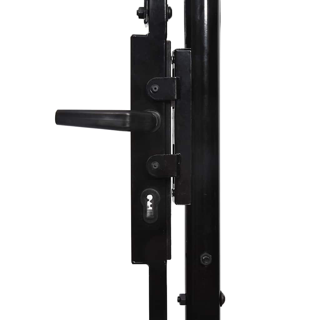 Cancello da Giardino Woerden in acciaio 1,25x4 m Nero | homemem39