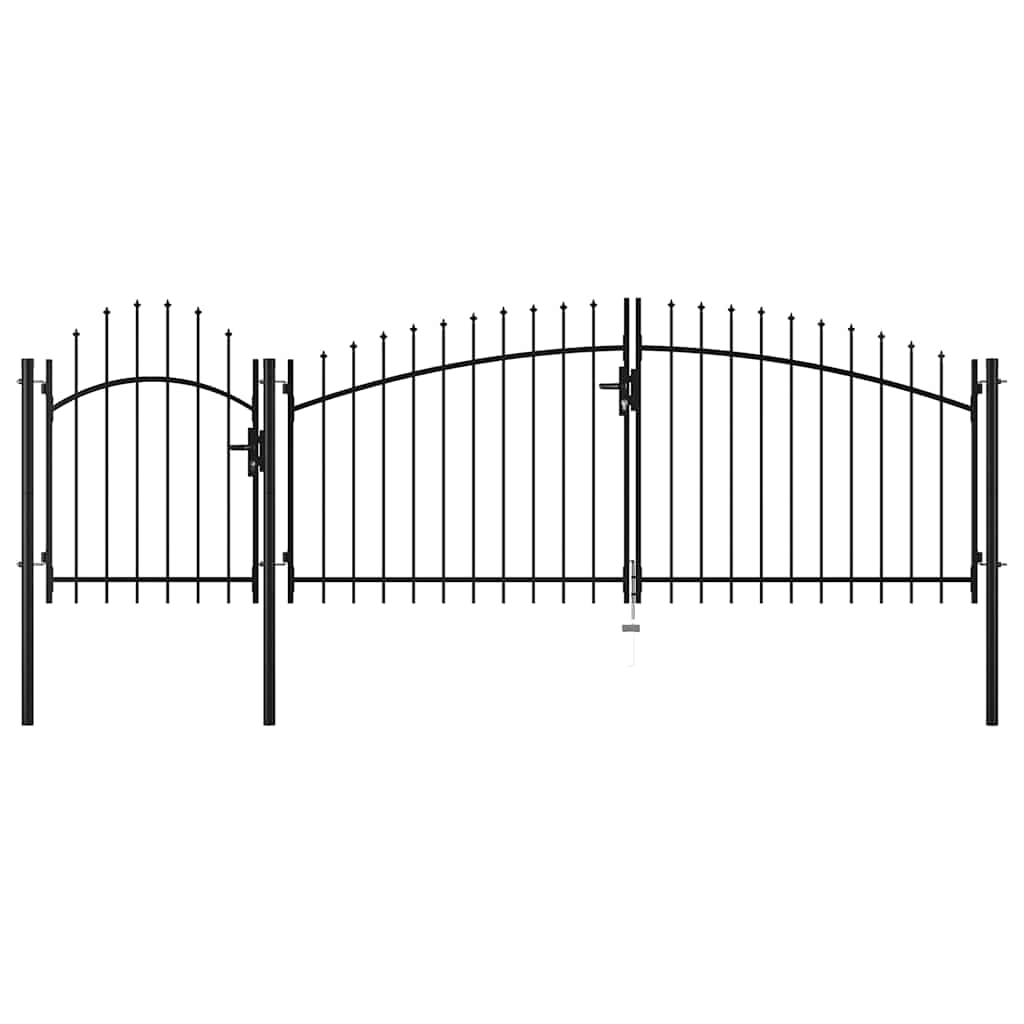 Cancello da Giardino Woerden in acciaio 1,5X4 m Nero | homemem39
