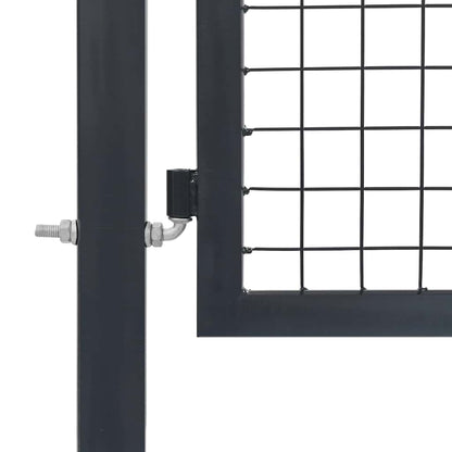 Cancello da Giardino con Pali in Acciaio 350x100 cm Antracite | homemem39