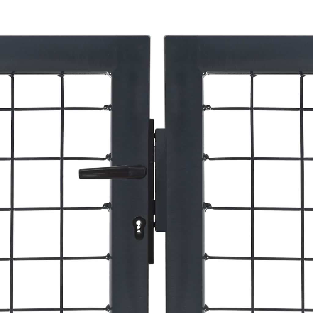 Cancello da Giardino con Pali in Acciaio 350x120 cm Antracite | homemem39