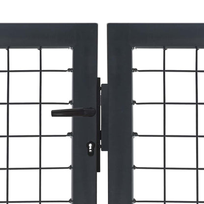 Cancello da Giardino con Pali in Acciaio 350x120 cm Antracite | homemem39