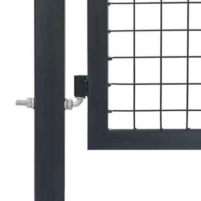 Cancello di Recinzione con Pali in Acciaio 350x140 cm Antracite | homemem39