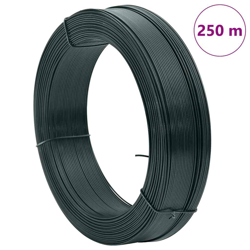 Filo per Recinzioni 250m 0,9/1,4 mm in Acciaio Verde Nerastro | homemem39