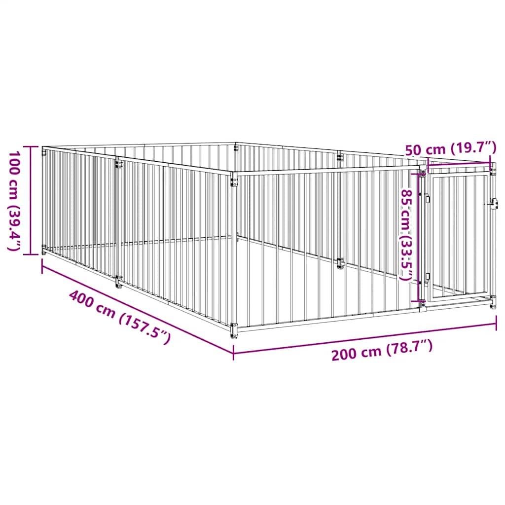 Canile da Esterno 200x400x100 cm