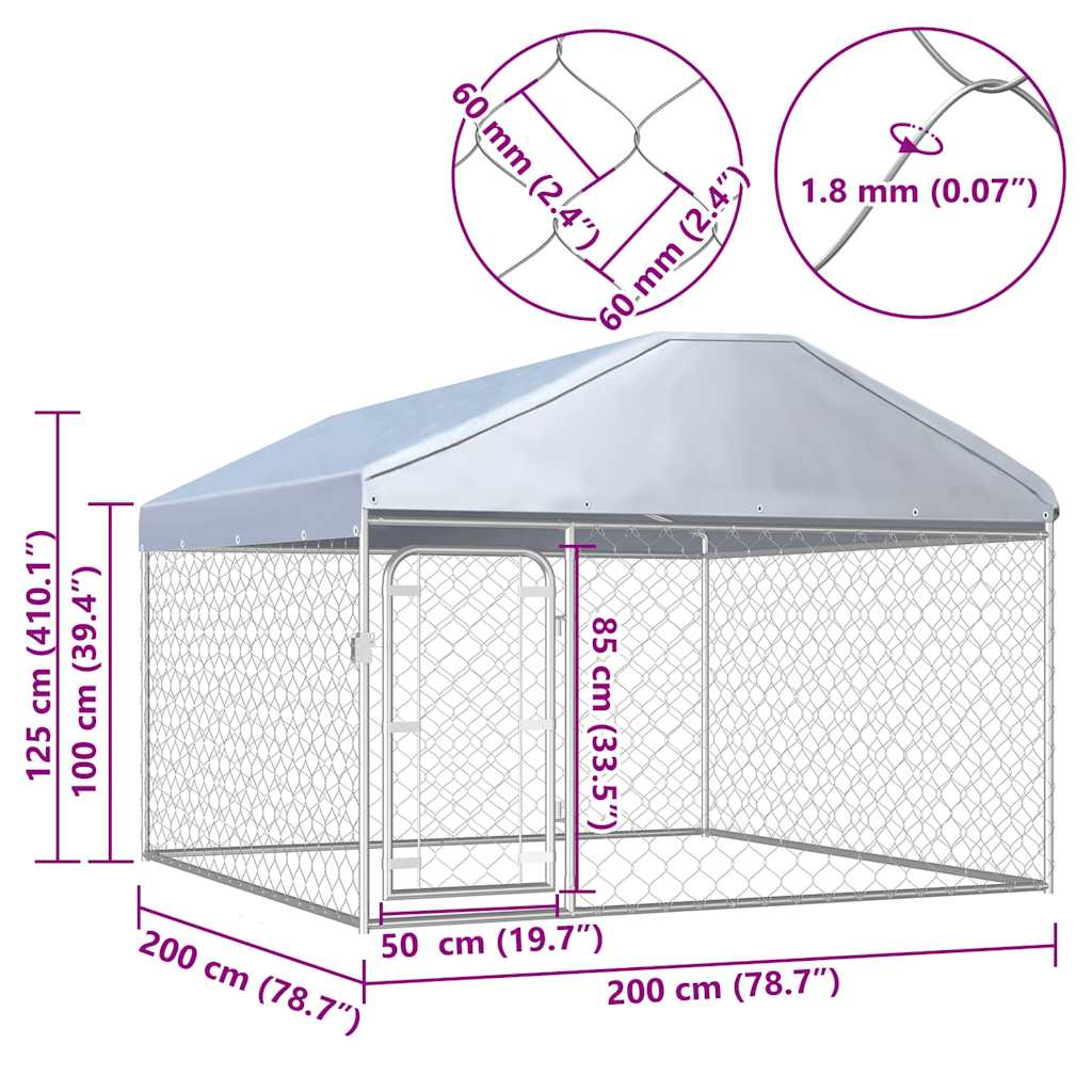 Canile da Esterno con Tetto 200x200x135 cm | homemem39