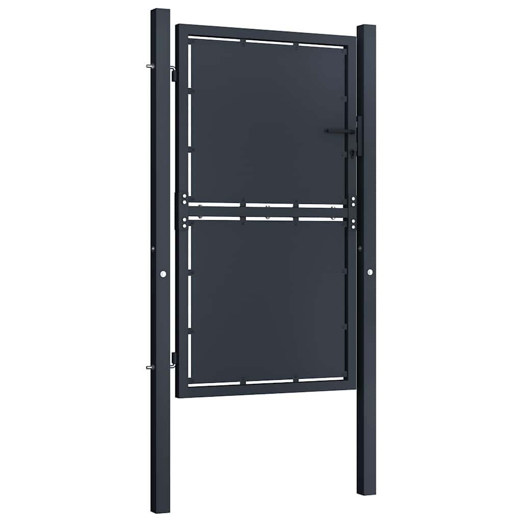 Cancello da Giardino in Acciaio 100x200 cm Antracite | homemem39