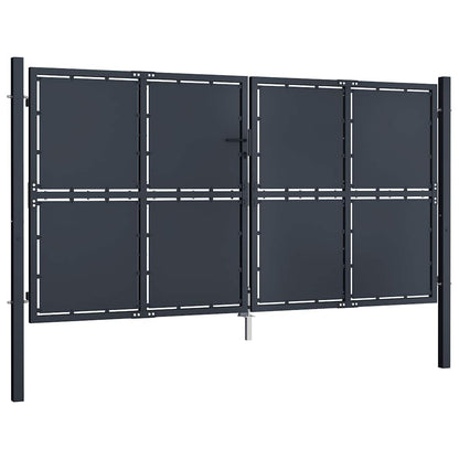 Cancello da Giardino in Acciaio 300x125 cm Antracite | homemem39