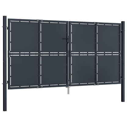 Cancello da Giardino in Acciaio 300x150 cm Antracite | homemem39