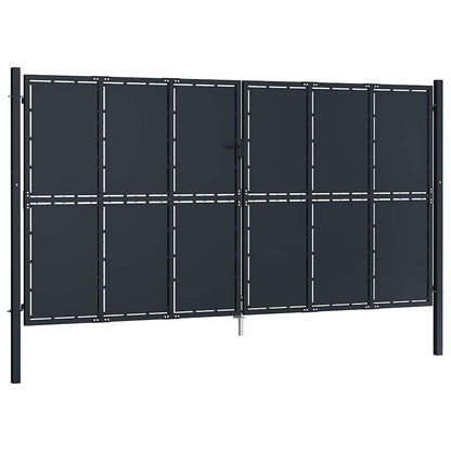 Cancello da Giardino in Acciaio 400x175 cm Antracite | homemem39