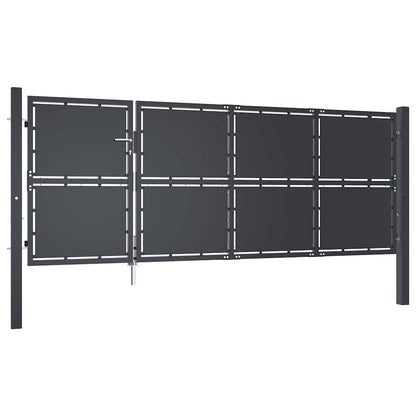Cancello da Giardino in Acciaio 350x125 cm Antracite | homemem39