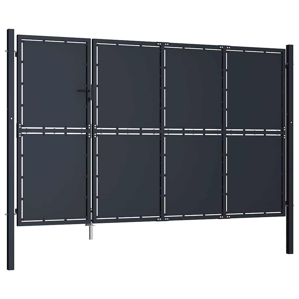 Cancello da Giardino in Acciaio 350x150 cm Antracite | homemem39