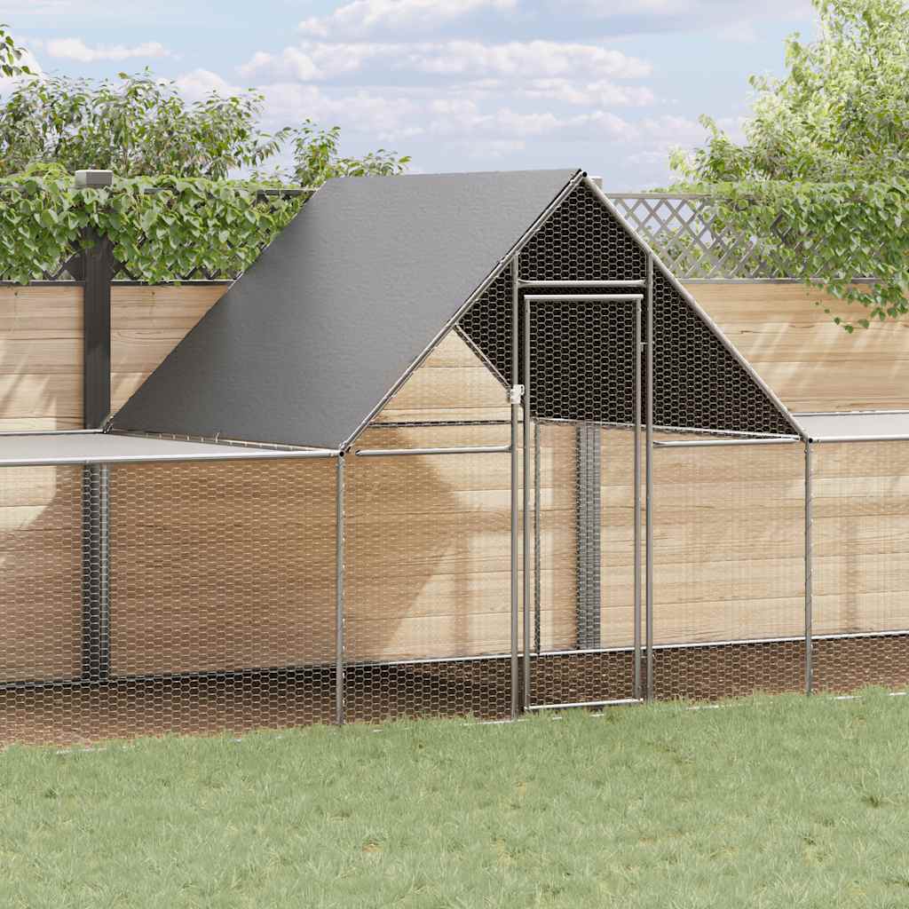 Chicken coop 10x2x2 m in galvanized steel